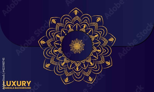 Luxury Mandala Background with Golden Color ornamental pattern arabic and decorative mandala design
