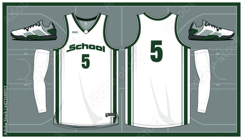 Basketball jersey template vector mockup