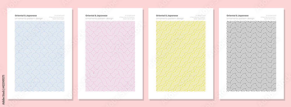 Modern simple geometric wavy lines poster collection layouts. Asian minimalist style cover template for business posters, banners, brochures, cards, web, Japanese business design templates. Modern simple geometric wavy lines poster collection layouts. Asian minimalist style cover template for business posters, banners, brochures, cards, web, Japanese business design templates.