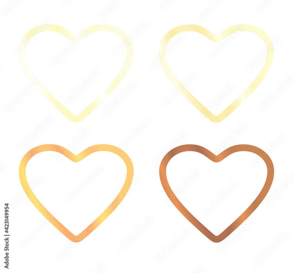 Golden heart ring isolated. vector Golden heart ring isolated. vector