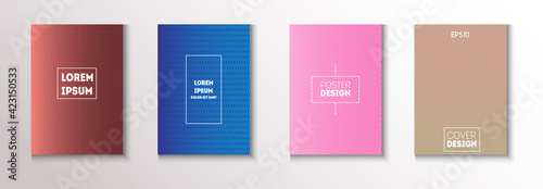 Folded Minimal Cover Vector Set. Light Magazine Page. Cool