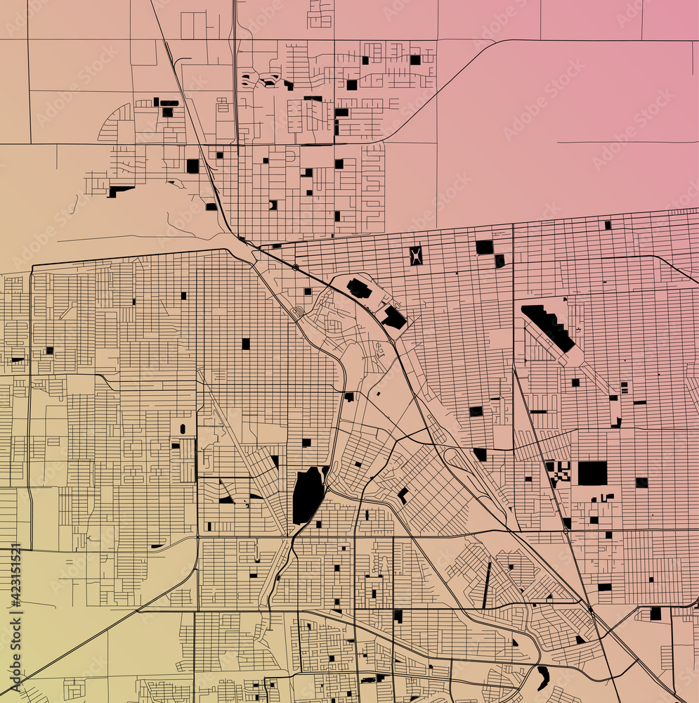 Mexicali Baja California Mexico Urban Vector City Map With Parks