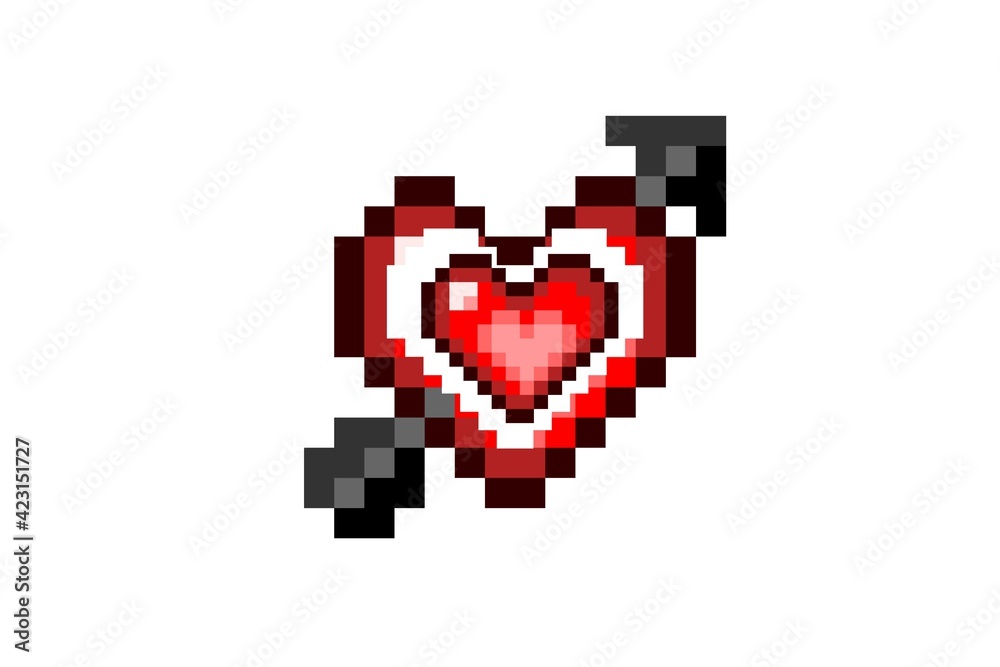 heart with cursor on white background.