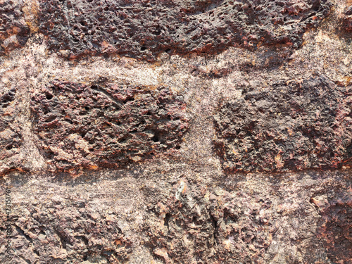 The texture of a Fort rock wall. Old stone wall texture background.