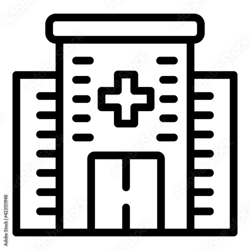Medical building icon. Outline medical building vector icon for web design isolated on white background