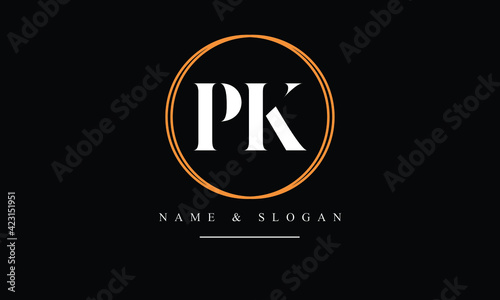 PK, KP, P, K abstract letters logo monogram