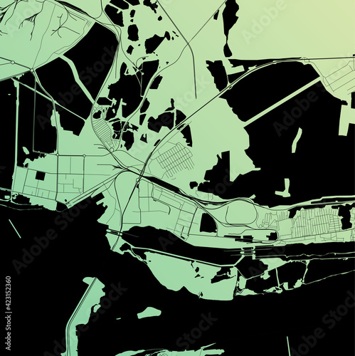 Tolyatti, Samara, Russia - Urban vector city map with parks, rail and roads, highways, minimalist town plan design poster, city center, downtown, transit network, street blueprint