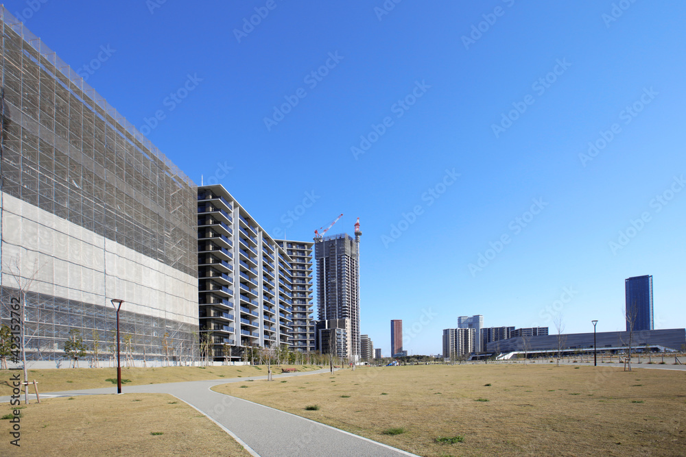 開発の進む福岡県福岡市のアイランドシティ　2021年3月