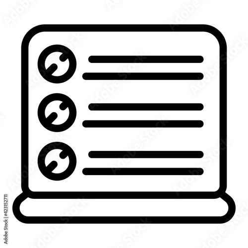 Online health test icon. Outline online health test vector icon for web design isolated on white background