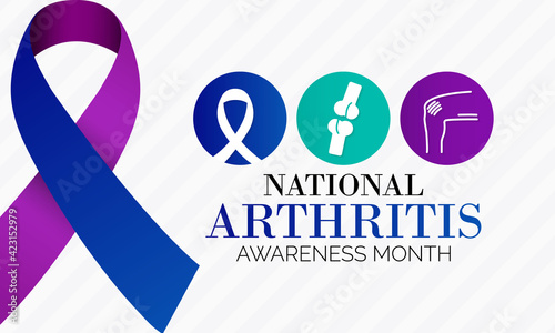 National Arthritis awareness month observed each year in May. it is a common condition that causes pain and inflammation in a joint. Arthritis affects people of all ages, including children. vector.