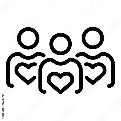 Charity icon. Outline charity vector icon for web design isolated on white background