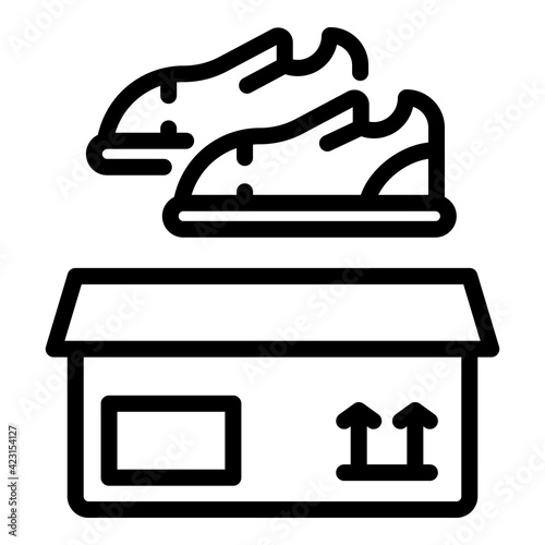 Donate shoes icon. Outline donate shoes vector icon for web design isolated on white background