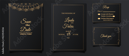 luxury wedding invitation card set