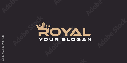 Letter r king logo design inspiration
