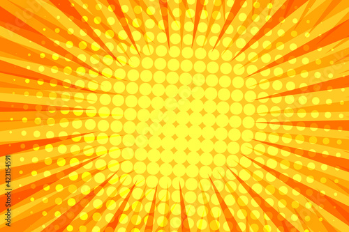 Striped colorful rays background. Pop art creative concept colorful comics book magazine cover. Cartoon halftone retro pattern. Abstract template design for poster, card, sale banner, empty bubble