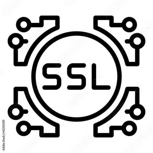 Ssl system icon. Outline ssl system vector icon for web design isolated on white background