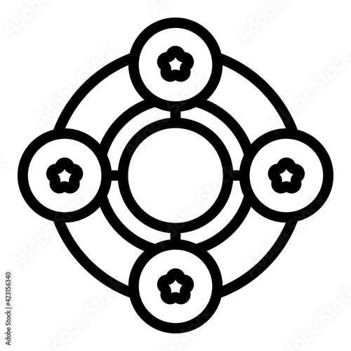 Round cipher icon. Outline round cipher vector icon for web design isolated on white background