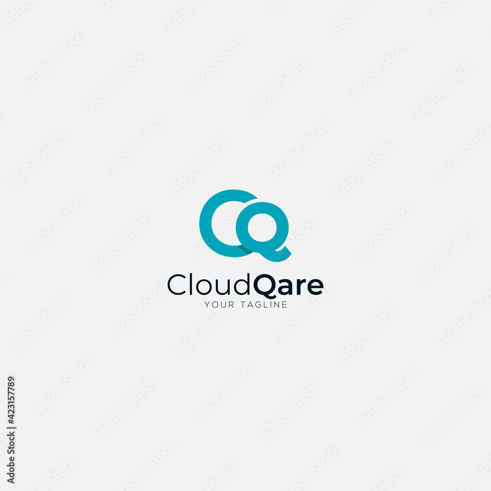 Cloud Qare with initial letter CQ logo Cloud Qare with initial letter CQ logo