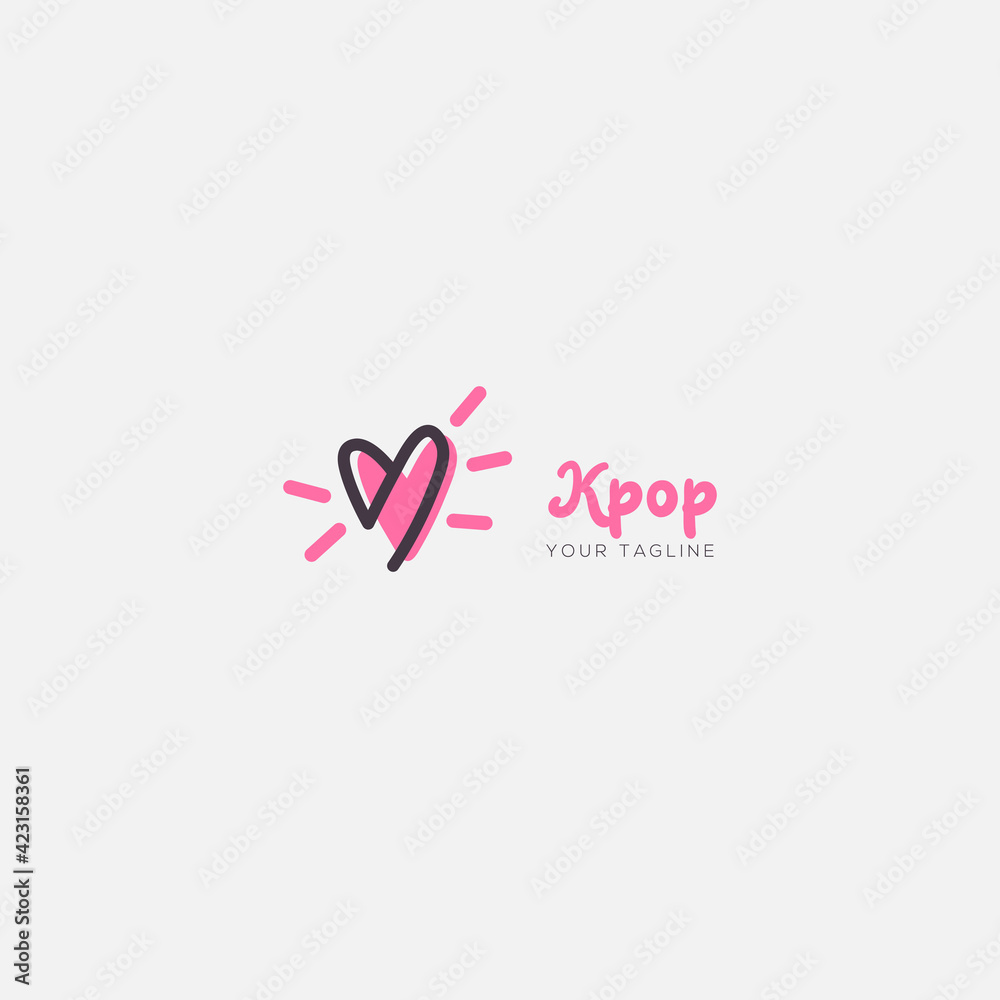 love k-pop logo design Korea song fans