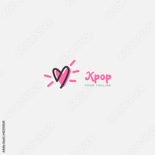 love k-pop logo design Korea song fans