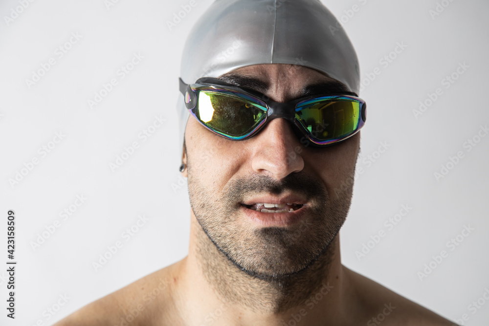man swimming pool swimmer white background man swimming pool swimmer white background