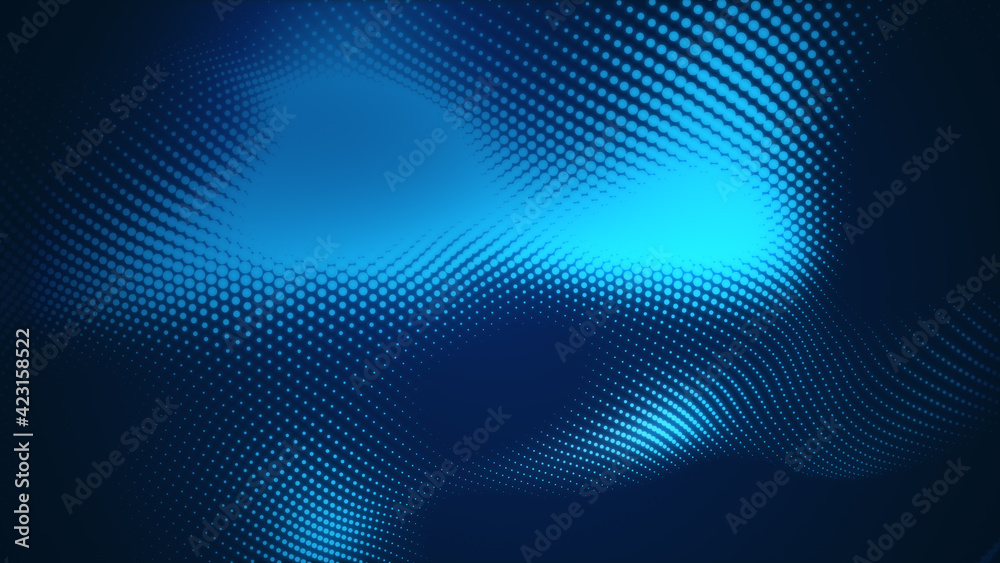 Dot blue wave light screen gradient texture background. Abstract technology big data digital background. 3d rendering. Dot blue wave light screen gradient texture background. Abstract technology big data digital background. 3d rendering.