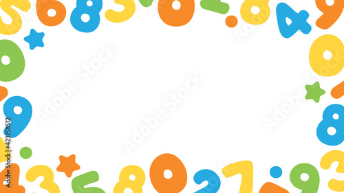 Colorful and playful numbers background. Perfect educational presentation background for kids.
