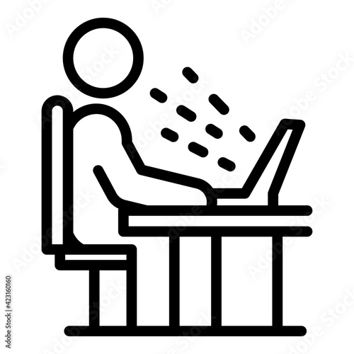 Ergonomic employee icon. Outline ergonomic employee vector icon for web design isolated on white background