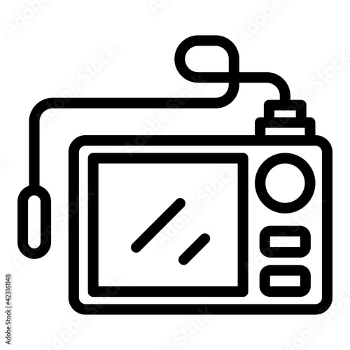 Endoscope icon. Outline endoscope vector icon for web design isolated on white background