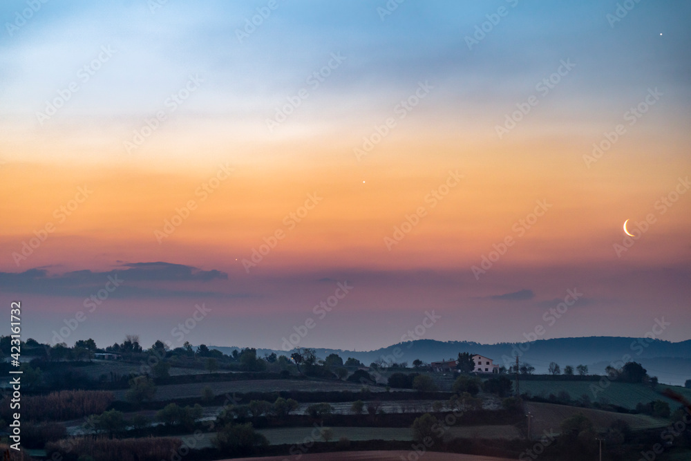 Naklejka premium Conjunción planetaria