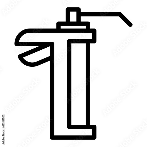 Caulk fix gun icon. Outline caulk fix gun vector icon for web design isolated on white background