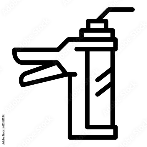 Repair caulk gun icon. Outline repair caulk gun vector icon for web design isolated on white background