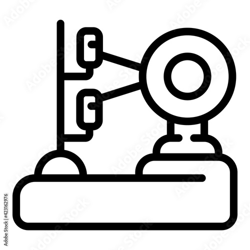 Material production icon. Outline material production vector icon for web design isolated on white background