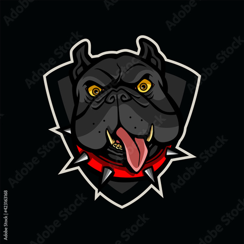 Black Dog Mascot Logo Illustration