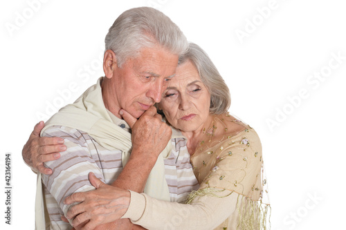 Portrait of sad senior couple