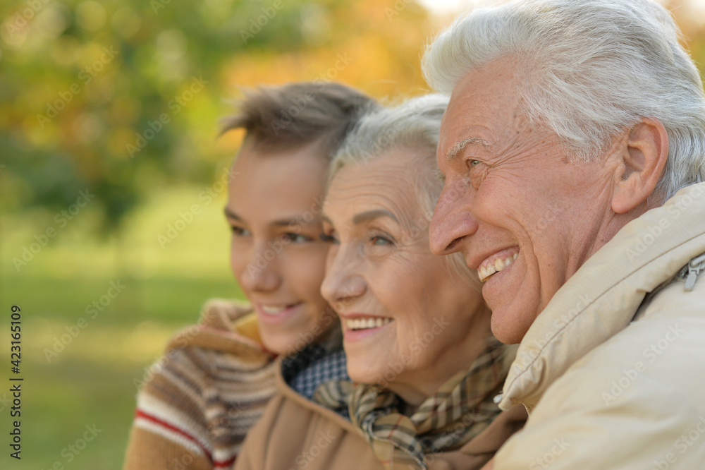 happy grandfather, grandmother and grandson happy grandfather, grandmother and grandson