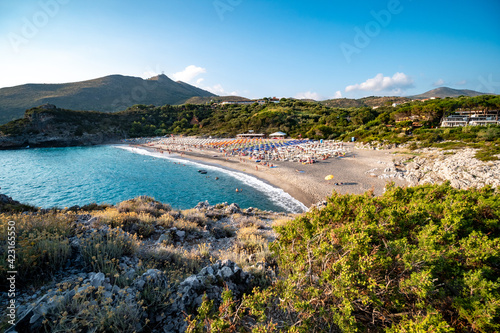 Capogrosso beach on the Tyrrhenian Sea near Marina di Camerota. Salerno, Campania, Italy