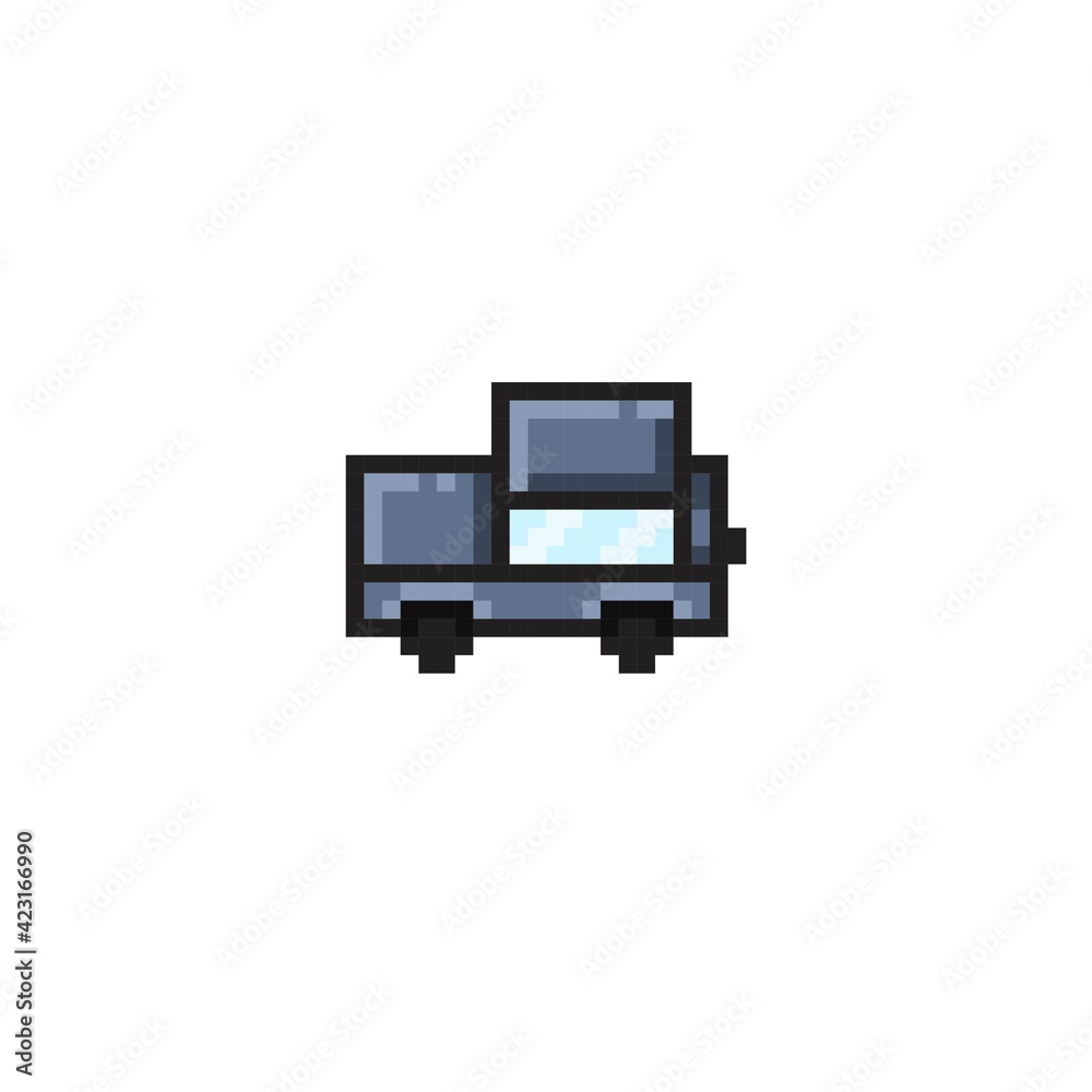 Car pixel art. Car cartoon. Vector illustration. Car pixel art. Car cartoon. Vector illustration.