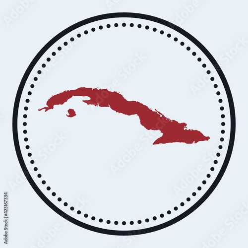 Cuba round stamp. Round logo with country map and title. Stylish minimal Cuba badge with map. Vector illustration.