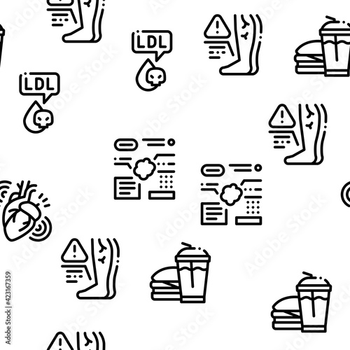 Atherosclerosis Vessel Seamless Pattern Vector
