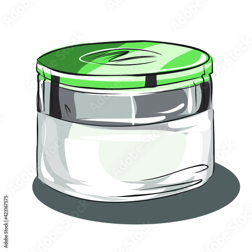 A set of care cosmetics. Isolated vector images for advertising a beauty salon, cosmetics store. Cream, toner, moisturizing serum tube. eps 10.