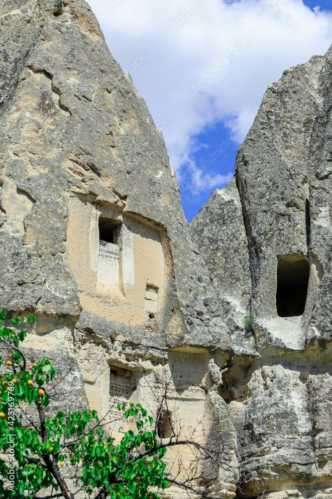Famous cave houses in the Cappadocia, Turkey