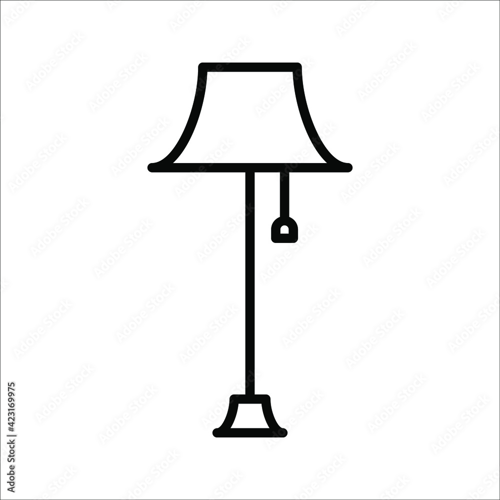 table lamp icon on white background. color editable table lamp icon on white background. color editable