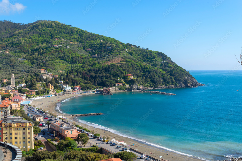 Levante resort city in Italian Park national Cinque Terre seashore