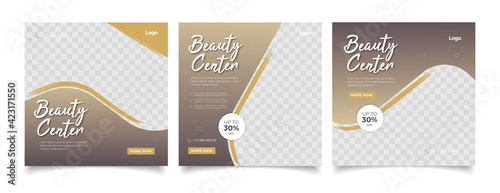 Beauty Center Makeup Social media post Banner Square Flyer Template Design