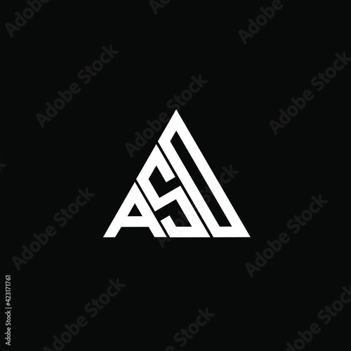 A S D letter logo creative design on black color background. ASD icon