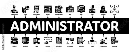 Administrator Business Minimal Infographic Banner Vector