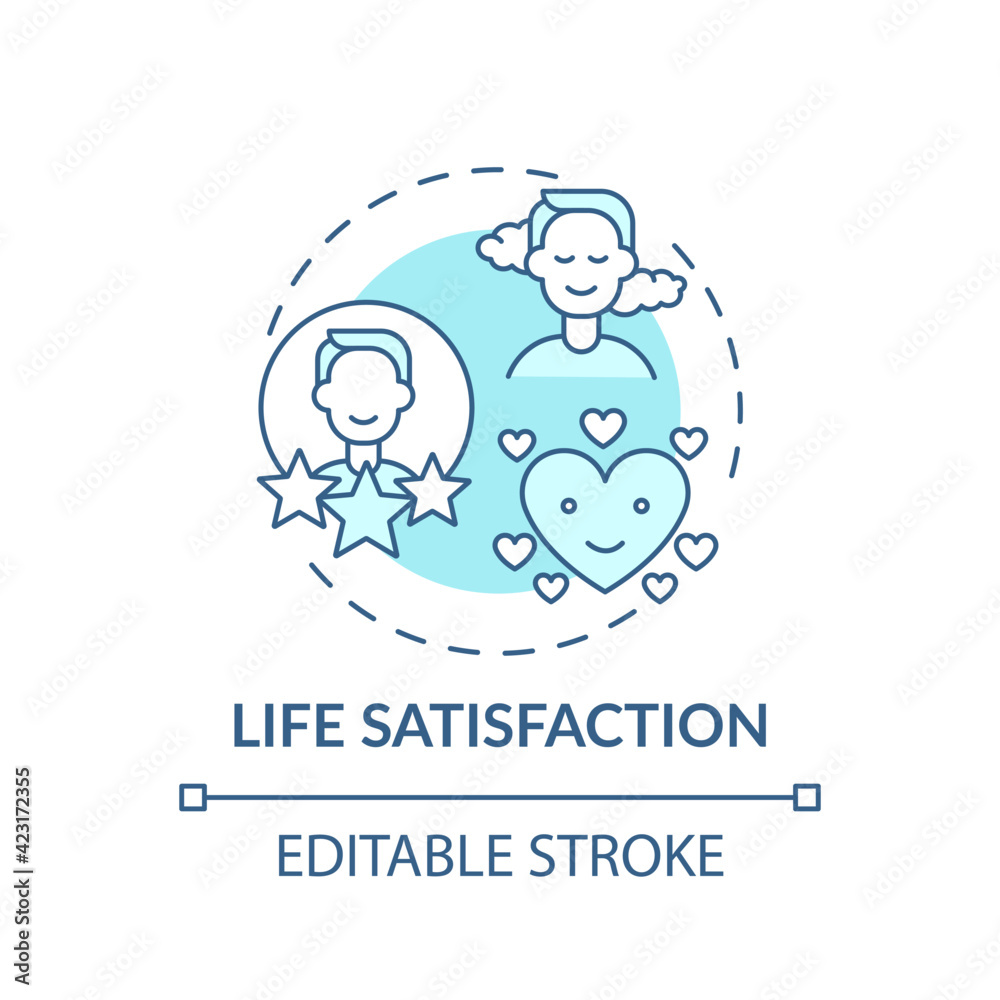 Obraz na plátně Life satisfaction turquoise concept icon