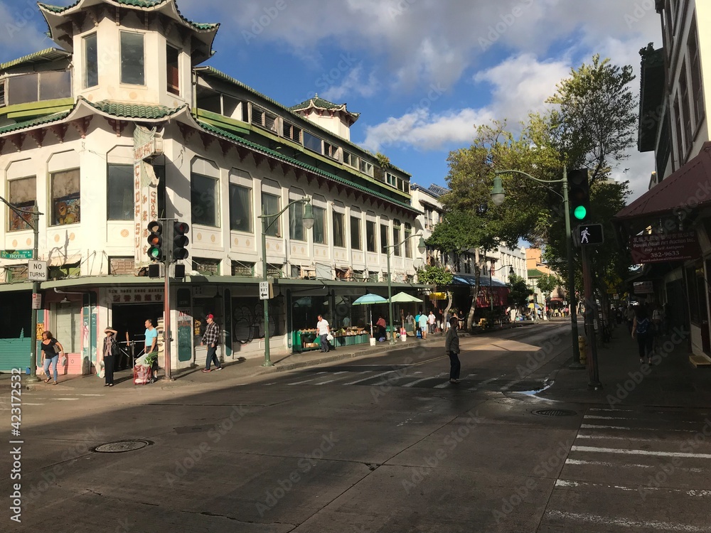 Chinatown street in the center