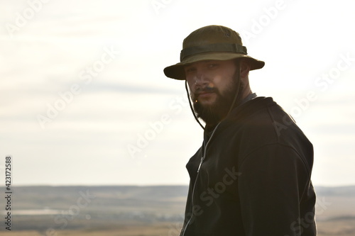 silhouette of a person in the desert